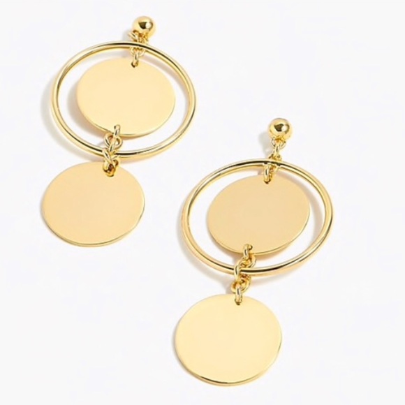 J. Crew Jewelry - J. Crew - Double Disc Drop Hoop Earrings - NWT
